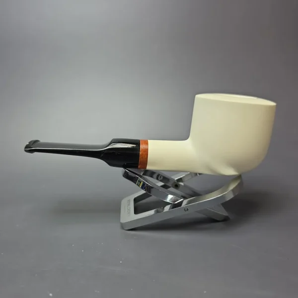MBSD Meerschaum Deluxe Smooth Pot Block Meerschaum Pipe, Briar-Mortise, New - Image 5