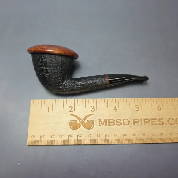 Brebbia Calabash Partially Sandblasted Calabash Estate Briar Pipe, Italian Estates, 9mm - Image 11