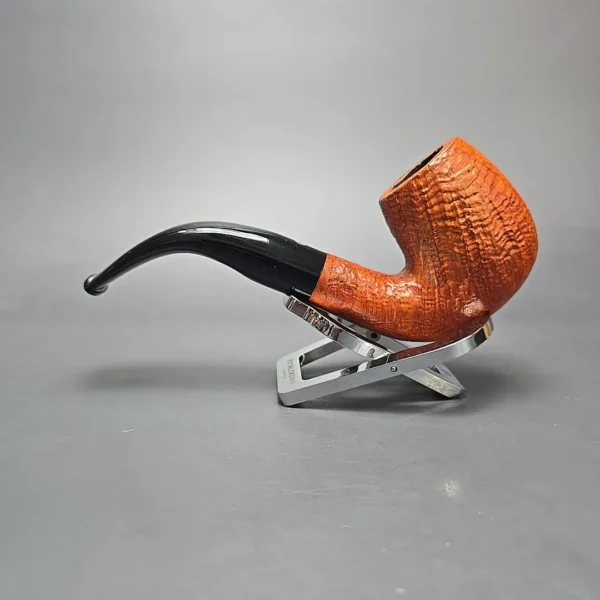 Calibano (Mastro de Paja) 101 D C4 Sandblasted Bent Billiard Estate Briar Pipe, Unsmoked - Image 4