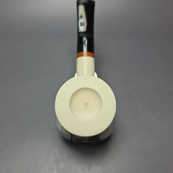 MBSD Meerschaum Deluxe Smooth Pot Block Meerschaum Pipe, Briar-Mortise, New - Image 6