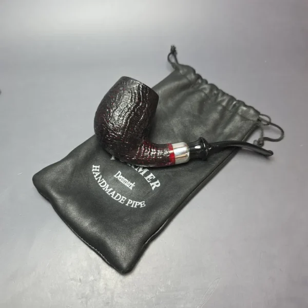 Hans Former Nielsen Partially Sandblasted Bent Billiard w/ Silver Estate Briar Pipe, Unsmoked - Image 14
