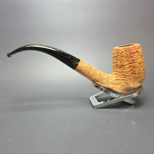Pipe Tristan Magnum Natural Sandblast LC Bent Billiard Handmade Briar Pipe, New - Image 5