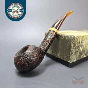 Brebbia Ninja 301 Sandblasted Author Estate Briar Pipe, Unsmoked