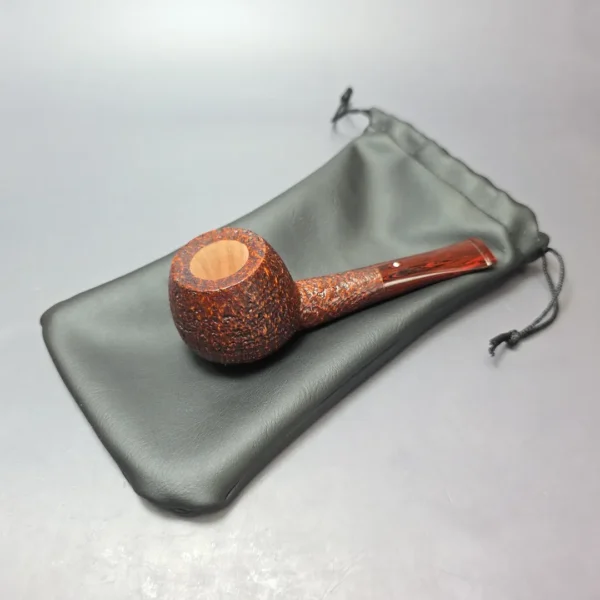 Graziano Tendi Sandblasted Nosewarmer Apple Handmade Briar Pipe, New - Image 5