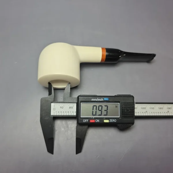 MBSD Meerschaum Deluxe Smooth Pot Block Meerschaum Pipe, Briar-Mortise, New - Image 9