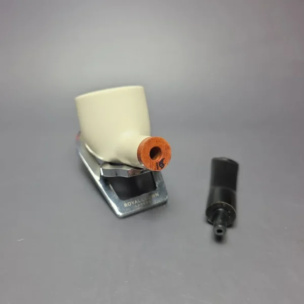 MBSD Meerschaum Deluxe Smooth Pot Block Meerschaum Pipe, Briar-Mortise, New - Image 10