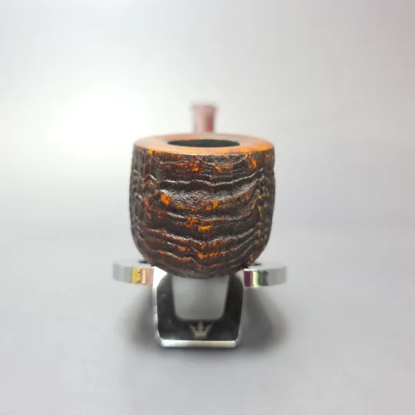 Smith House Partially Sandblasted Pot w/ Ebonite Handmade Briar Pipe, New - Image 3
