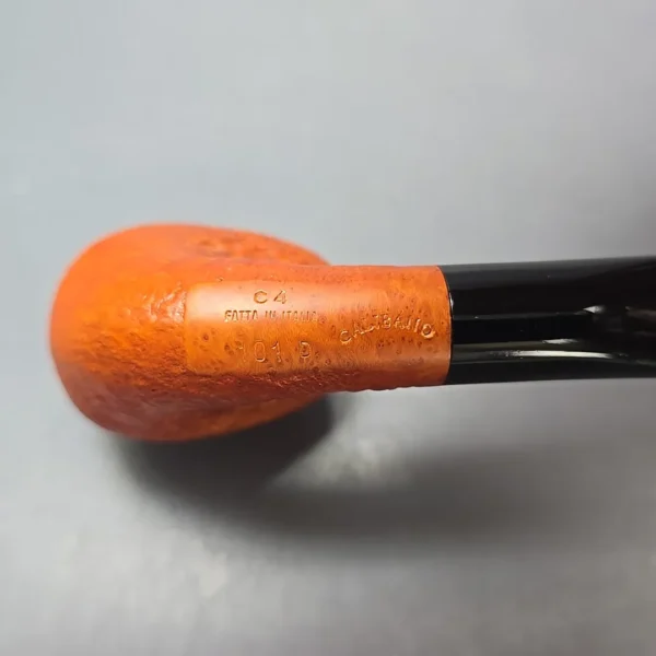Calibano (Mastro de Paja) 101 D C4 Sandblasted Bent Billiard Estate Briar Pipe, Unsmoked - Image 10