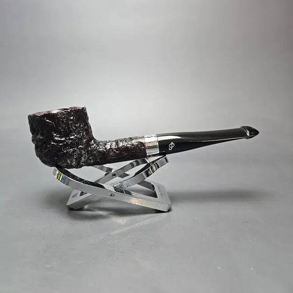 Peterson Cobble 608 Rusticated & Sandblasted Pot w/ Silver Briar Pipe, New - Image 11