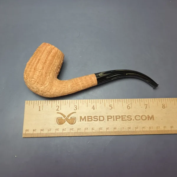Pipe Tristan Magnum Natural Sandblast LC Bent Billiard Handmade Briar Pipe, New - Image 11