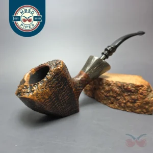 Ben Wade (Preben Holm) Danish Hand Model 100 XL Sandblasted Freehand Sitter w/ Horn Estate Briar Pipe, Danish Estates