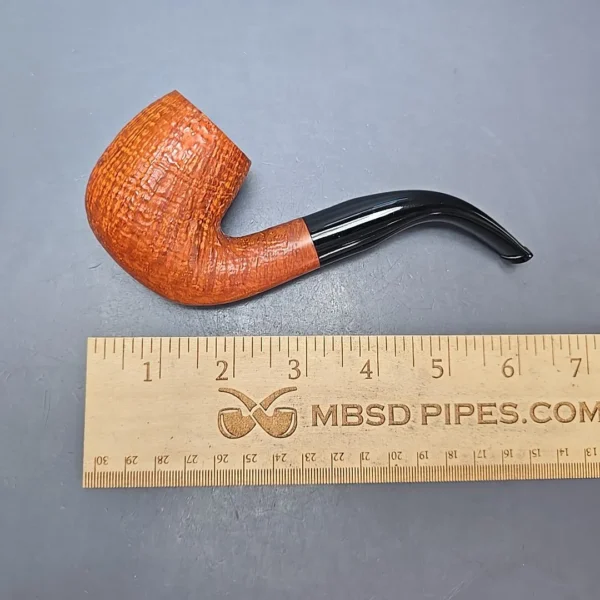 Calibano (Mastro de Paja) 101 D C4 Sandblasted Bent Billiard Estate Briar Pipe, Unsmoked - Image 11