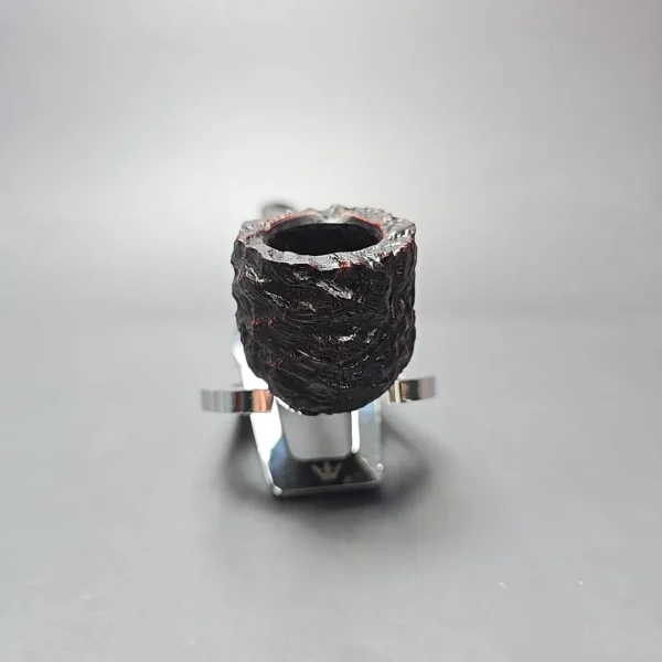 Peterson Cobble 608 Rusticated & Sandblasted Pot w/ Silver Briar Pipe, New - Image 12