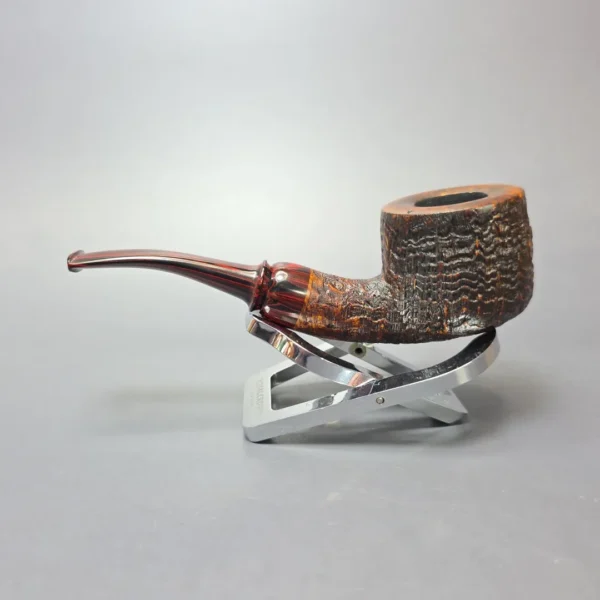 Smith House Partially Sandblasted Pot w/ Ebonite Handmade Briar Pipe, New - Image 4