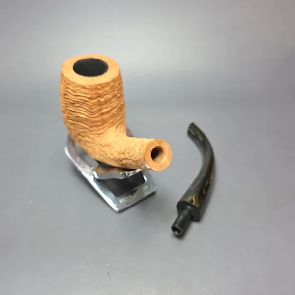 Pipe Tristan Magnum Natural Sandblast LC Bent Billiard Handmade Briar Pipe, New - Image 13