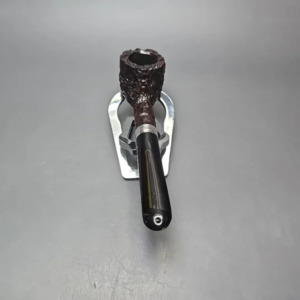 Peterson Cobble 608 Rusticated & Sandblasted Pot w/ Silver Briar Pipe, New - Image 9