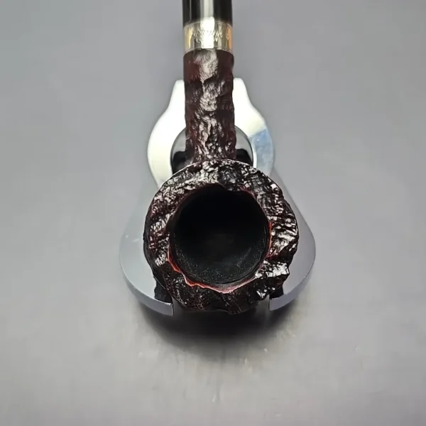 Peterson Cobble 608 Rusticated & Sandblasted Pot w/ Silver Briar Pipe, New - Image 10