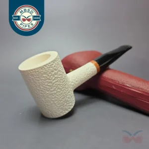 MBSD Meerschaum Deluxe Rusticated Poker Block Meerschaum Pipe, Briar-Mortise, New