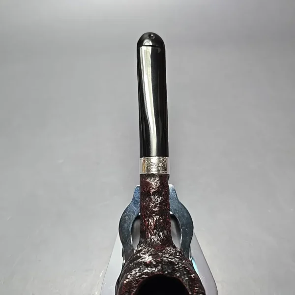 Peterson Cobble 608 Rusticated & Sandblasted Pot w/ Silver Briar Pipe, New - Image 7