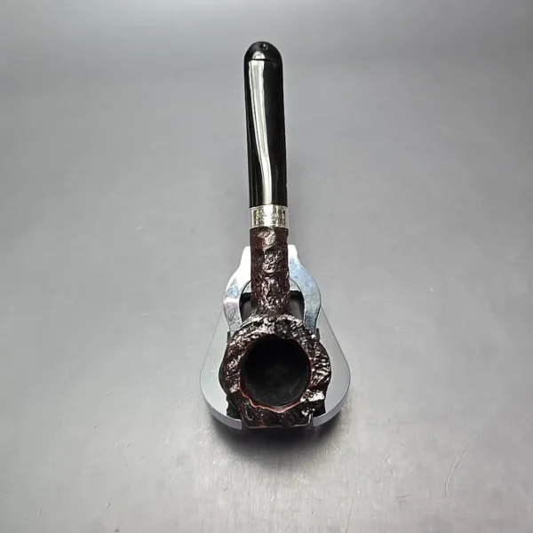 Peterson Cobble 608 Rusticated & Sandblasted Pot w/ Silver Briar Pipe, New - Image 8