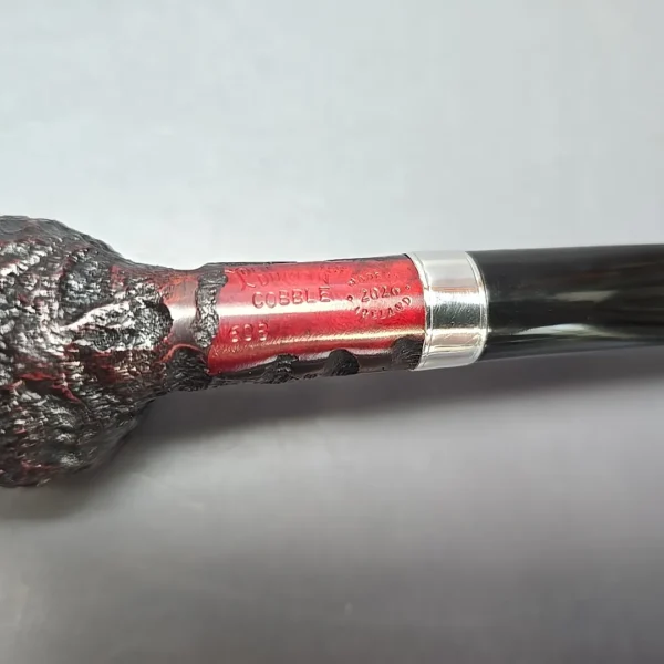 Peterson Cobble 608 Rusticated & Sandblasted Pot w/ Silver Briar Pipe, New - Image 4
