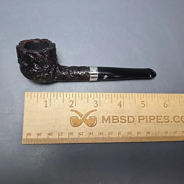 Peterson Cobble 608 Rusticated & Sandblasted Pot w/ Silver Briar Pipe, New - Image 5