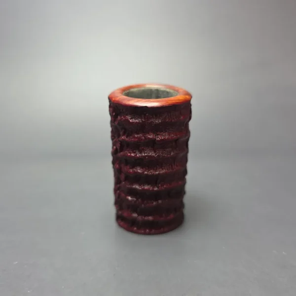 Tom Eltang Partially Rusticated Poker w/ Bamboo Estate Briar Pipe, Unsmoked - Image 4