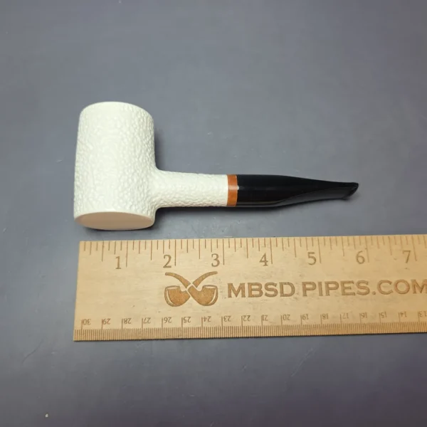 MBSD Meerschaum Deluxe Rusticated Poker Block Meerschaum Pipe, Briar-Mortise, New - Image 8