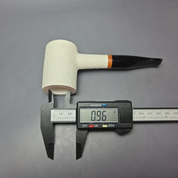 MBSD Meerschaum Deluxe Rusticated Poker Block Meerschaum Pipe, Briar-Mortise, New - Image 9