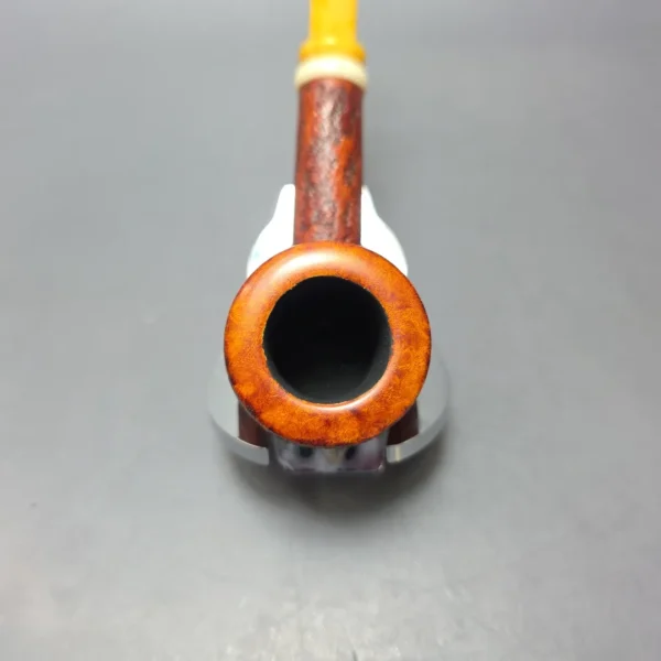 Smith House Partially Sandblasted Pot w/ Rein & Ivorite Handmade Briar Pipe, New - Image 5