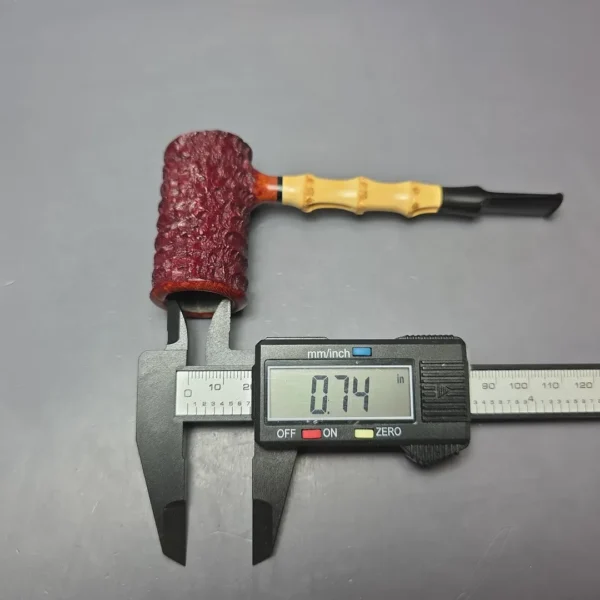 Tom Eltang Partially Rusticated Poker w/ Bamboo Estate Briar Pipe, Unsmoked - Image 11