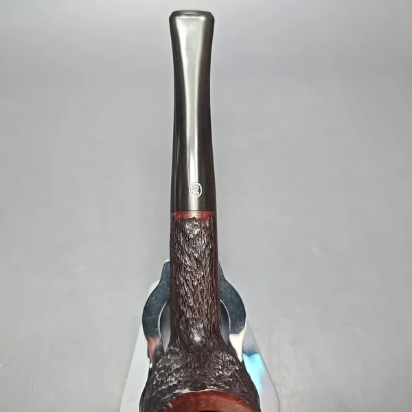 James Upshall Bark Group 5 Partially Rusticated Billiard Estate Briar Pipe, Unsmoked - Image 5