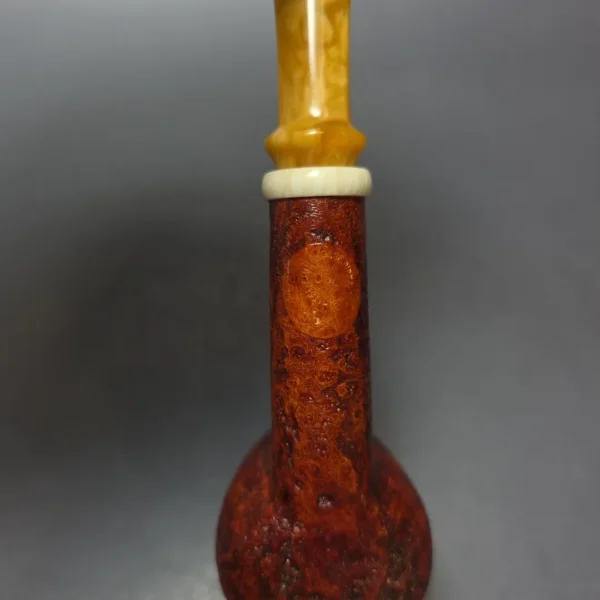 Smith House Partially Sandblasted Pot w/ Rein & Ivorite Handmade Briar Pipe, New - Image 7