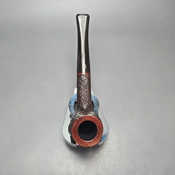 James Upshall Bark Group 5 Partially Rusticated Billiard Estate Briar Pipe, Unsmoked - Image 6