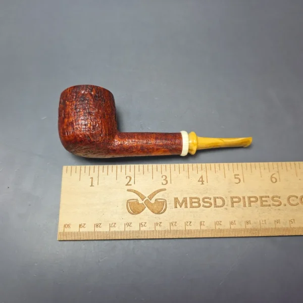 Smith House Partially Sandblasted Pot w/ Rein & Ivorite Handmade Briar Pipe, New - Image 8