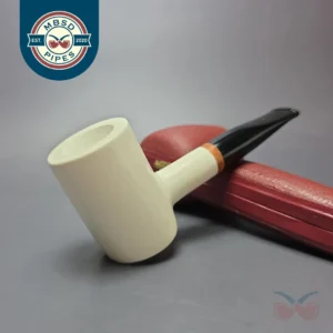 MBSD Meerschaum Deluxe Smooth Poker Block Meerschaum, Pipe Briar-Mortise, New