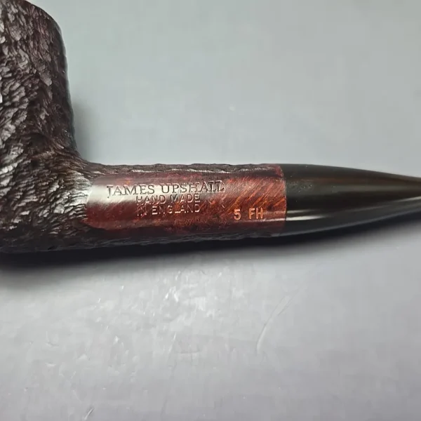 James Upshall Bark Group 5 Partially Rusticated Billiard Estate Briar Pipe, Unsmoked - Image 8