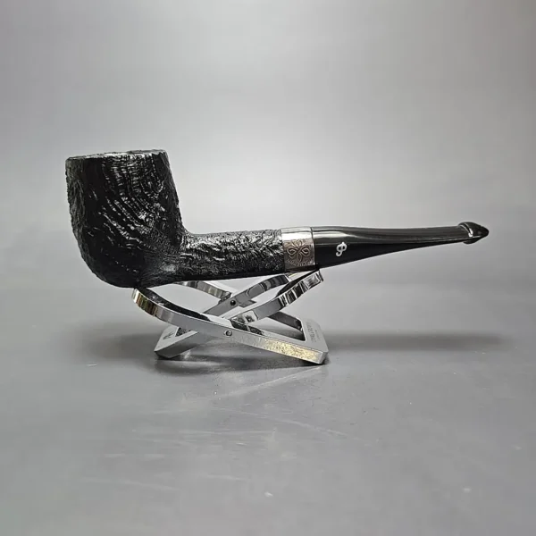 Peterson 2025 St Patrick's Day 106 Sandblasted Billiard w/ Silver Estate Briar Pipe, Unsmoked - Image 13