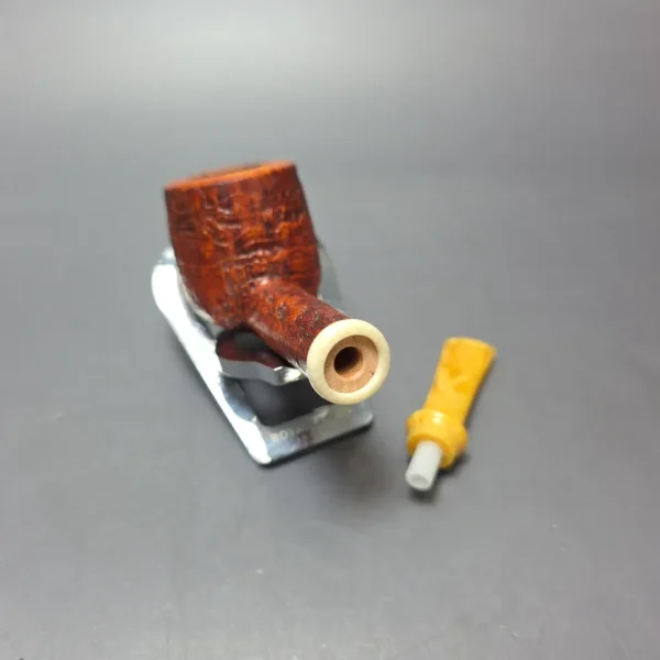 Smith House Partially Sandblasted Pot w/ Rein & Ivorite Handmade Briar Pipe, New - Image 3