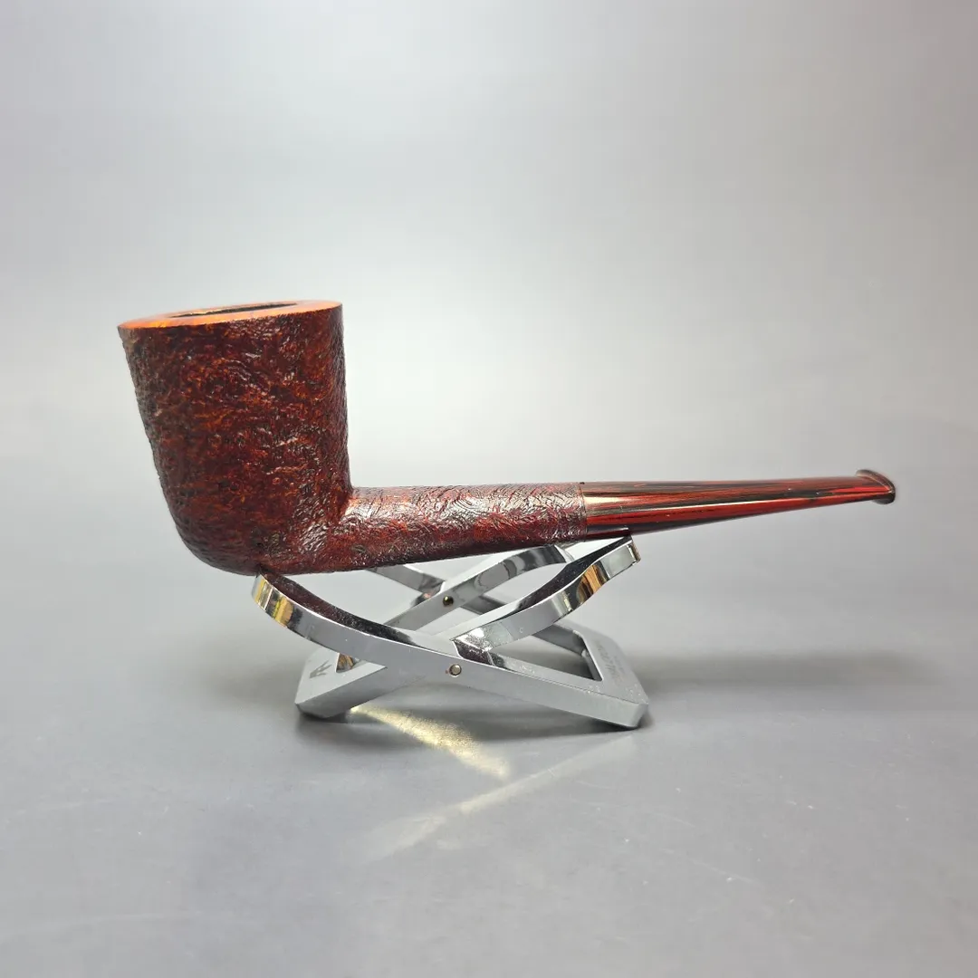 Smith House Partially Sandblasted Oval Shank Dublin Handmade Briar Pipe, New - Image 2
