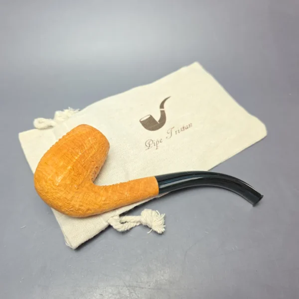 Pipe Tristan Sandblasted 120 LC Bent Billiard Handmade Briar Pipe, New - Image 12