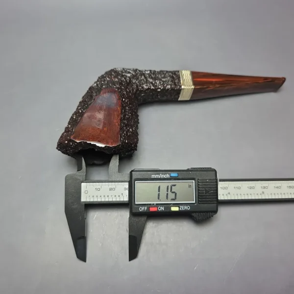 Ferndown Bark Magnum Partially Rusticated Panel Dublin w/ Silver Estate Briar Pipe, Unsmoked - Image 11
