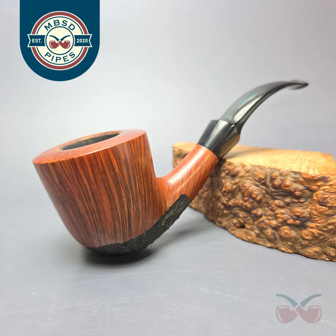 WO Larsen Partially Rusticated Dublin Estate Briar Pipe, Danish Estates