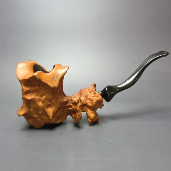 Micoli (Robert Burns) Partially Rusticated Freehand Sitter Estate Briar Pipe, Unsmoked - Image 3