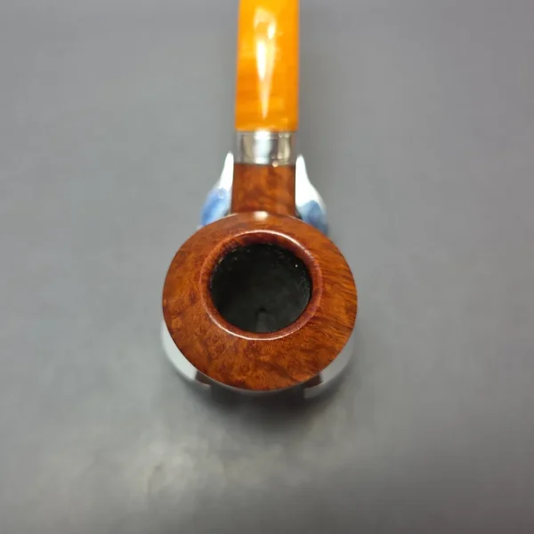 Peterson Rosslare B10 Smooth Calabash w/ Silver Estate Briar Pipe, Irish Estates - Image 5