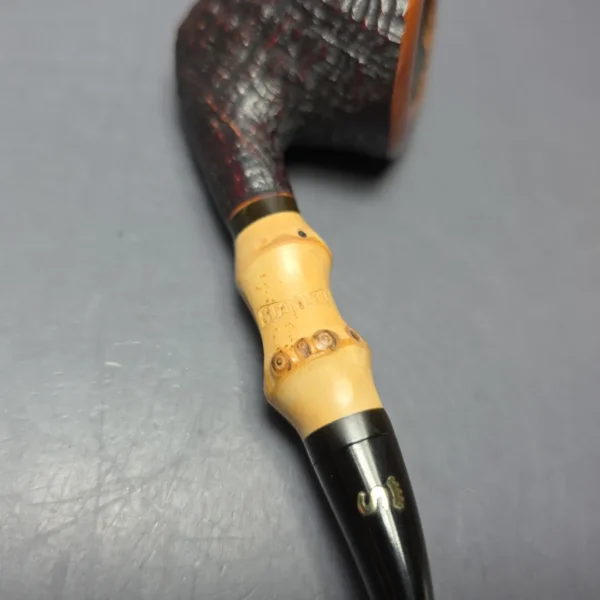 Stanwell (c.1980s-1990s) Partially Sandblasted Dublin w/ Bamboo Estate Briar Pipe, Danish Estates - Image 8