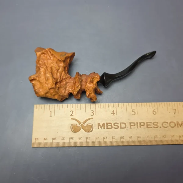 Micoli (Robert Burns) Partially Rusticated Freehand Sitter Estate Briar Pipe, Unsmoked - Image 9