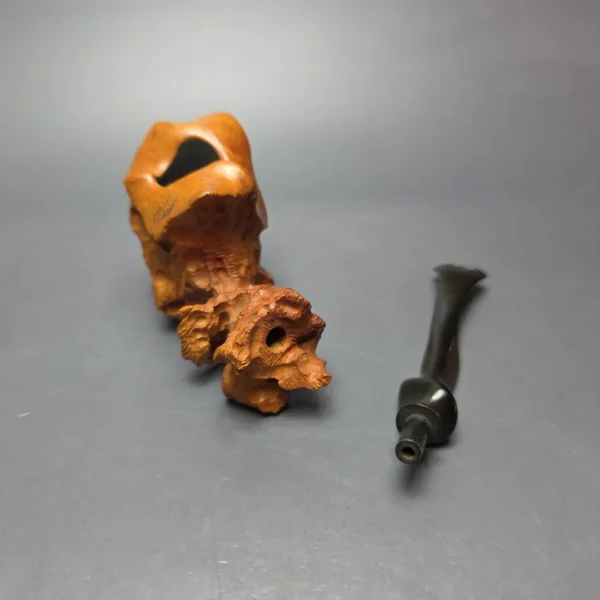 Micoli (Robert Burns) Partially Rusticated Freehand Sitter Estate Briar Pipe, Unsmoked - Image 11