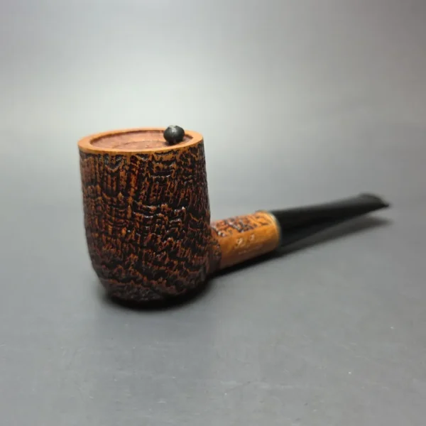 Ser Jacopo Insanus 4 Sandblasted Upside Down Billiard w/ Silver Estate Briar Pipe, Unsmoked, 9mm - Image 12