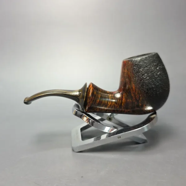 Papa Bear's Pipes by Tim Beaumont Partially Sandblasted Brandy Handmade Briar Pipe, New - Image 4